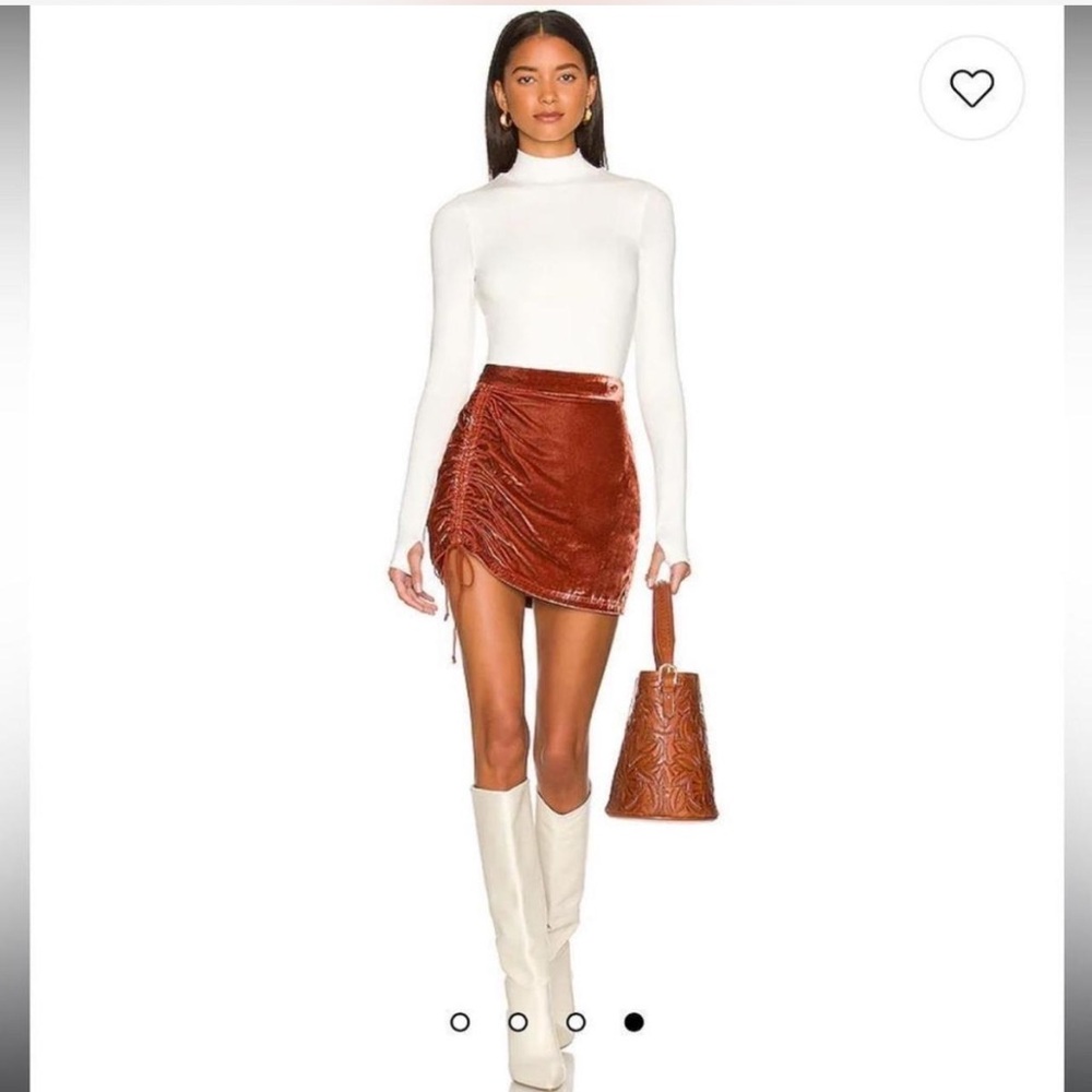 Free‎ People Vivienne Velvet Mini Skirt Size Rust US 6